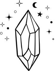 Crystal magic gem line vector material