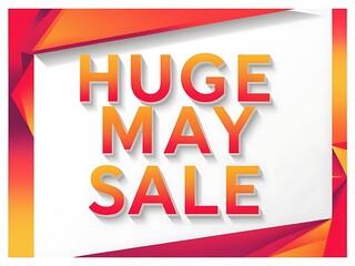 Geometric graphic design featuring a huge may sale promotion.
