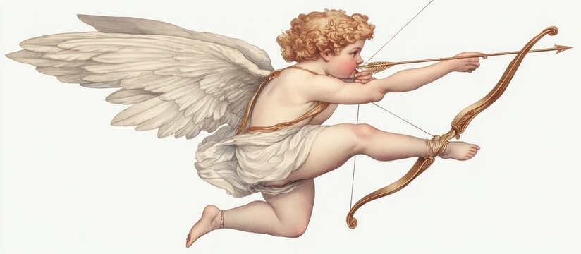 Cupid holding bow and arrow illustration
