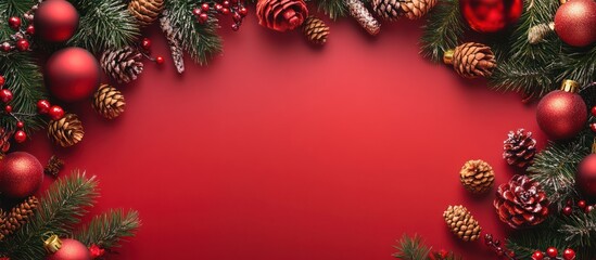 Christmas tree with red and gold decorations for holiday celebration