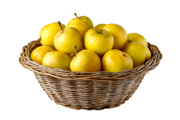 Basket of fresh, ripe yellow apples