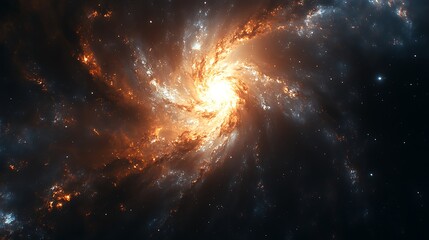 Obraz premium A spiral galaxy with vibrant colors and intricate details.