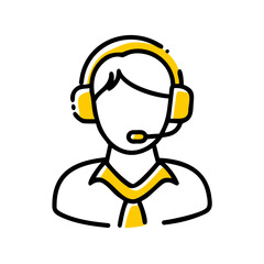 Customer Support hand drawing icon for web and graphic design