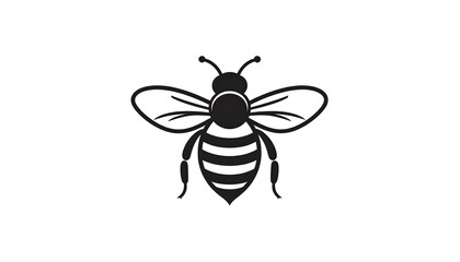 Simple black and white bee graphic