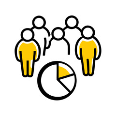 Demographic Study hand drawing icon for web and graphic design