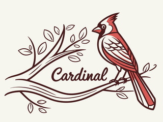 Fototapeta premium Cardinal Bird Logo Design Red Cardinal Logo Illustration Minimalist Cardinal Bird Logo Creative Cardinal Logo Design Elegant Cardinal Bird Emblem