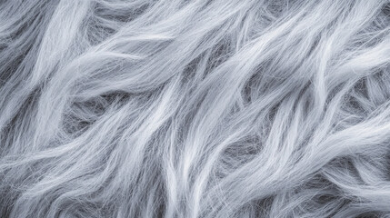 Obraz premium White abstract fur texture background. Shaggy pattern for design element. Warm cozy soft close up textile wallpaper.