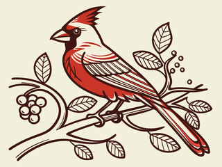 Obraz premium Cardinal Bird Logo Design Red Cardinal Logo Illustration Minimalist Cardinal Bird Logo Creative Cardinal Logo Design Elegant Cardinal Bird Emblem