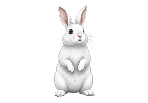 White rabbit illustration.