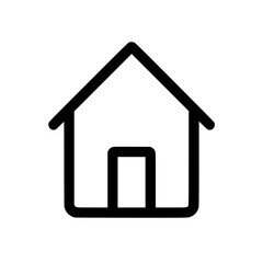 Obraz premium Home House Minimalist Icon Isolated on White 