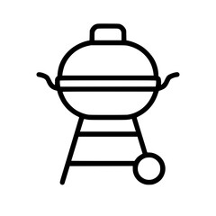 Black outline barbecue grill icon isolated
