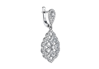 Elegant diamond-studded teardrop earring.
