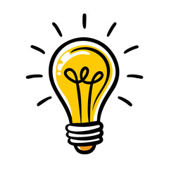 Idea Bulb hand drawing icon for web and graphic design