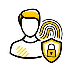Identity Theft hand drawing icon for web and graphic design