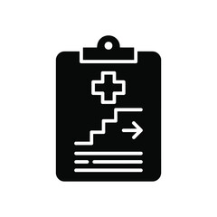 Fototapeta premium Medical progress chart on clipboard with upward stairs and arrow symbolizing recovery