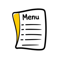 Menu List hand drawing icon for web and graphic design