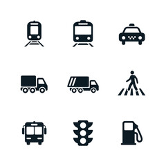 Transportation and Traffic Icons Set