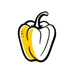 Chili Pepper hand drawing icon for web and graphic design