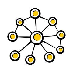 Population Network hand drawing icon for web and graphic design