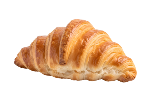 Single croissant against a black background.
