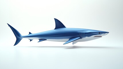 Fototapeta premium A blue shark glides gracefully through its ocean habitat