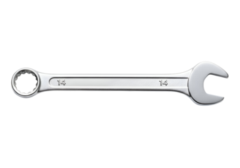 A  metal wrench against a black background.