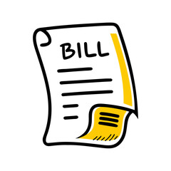 Restaurant Bill hand drawing icon for web and graphic design