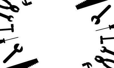 Tool Silhouette Frame Vector – Construction and Labor Day Design Element