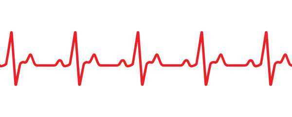 red heartbeat icon vector on white background. healthy, hospital, cardiology, pulse, cardiogram, medicals, health, heartbeat, cardiogram, symbol.