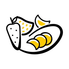 Salad bowl hand drawing icon for web and graphic design