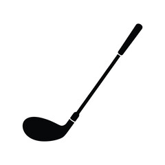 Black silhouette of a golf club on a white background
