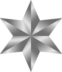 Obraz premium Metallic silver 3D eight-point star icon