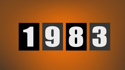 The illustration shows the colorful 3D letters of the number 1983, a symbol of a new business year and a happy celebration background 4k video animation .