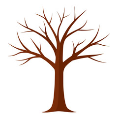 Bare tree silhouette with brown branches and trunk © Hasibul Hasan