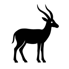 Obraz premium Silhouette of an antelope standing isolated on white background wildlife animal icon nature symbol design element