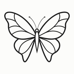 minimal line art butterfly vector