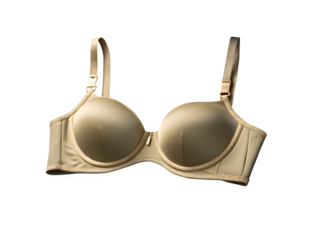 Khaki ladies bra isolated on transparent background. New design and fashionable clothes for women.