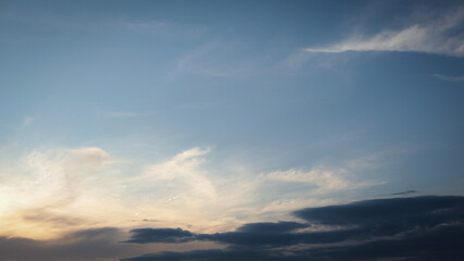 simple background, sky, clouds, sunset