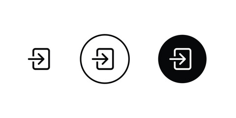 Rounded Login Icon Set  Circular Entry Symbols for UI & Access Design