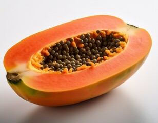 papaya on white background