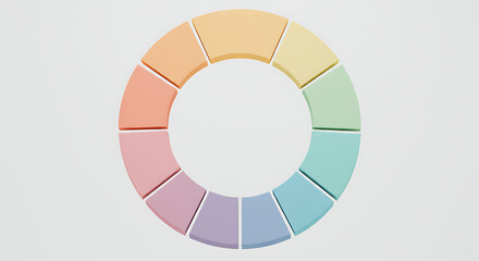 Obraz premium Color wheel in pastel shades on a neutral background 