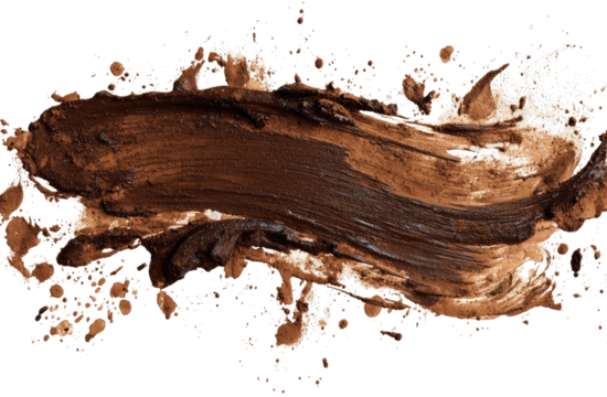 Dark brown, textured smear.  Abstract, organic, paint splatter