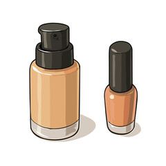 Peach Nail Polish Bottle - Glossy Cosmetic Vector Illustration