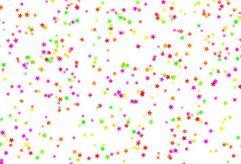 Colorful luxury stars glittering overlay cutout on transparent background, gold sparkling stars raining cutout, stars dust particles gold, png file