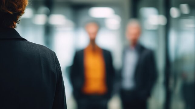Formal Businessman Standing in Office Hallway - Professionalism
