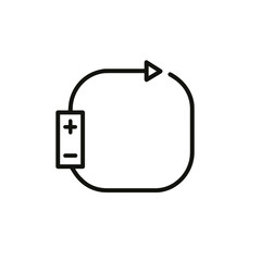 Obraz premium Electric current flow in conductors diagram in minimalist style 