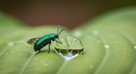 Naklejka premium A Universe in a Drop: Macro Nature