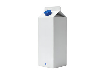 Blank white carton packaging for a beverage.