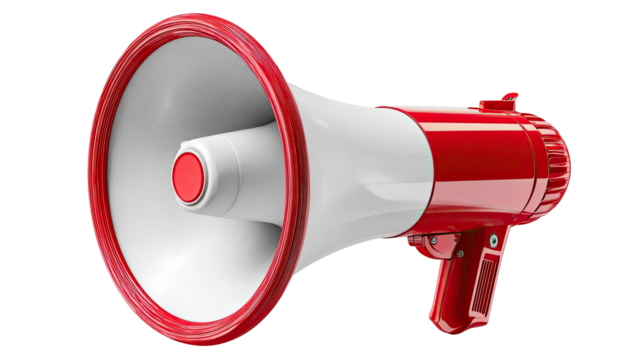 Red and white megaphone