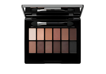 Eye shadow palette with neutral tones.